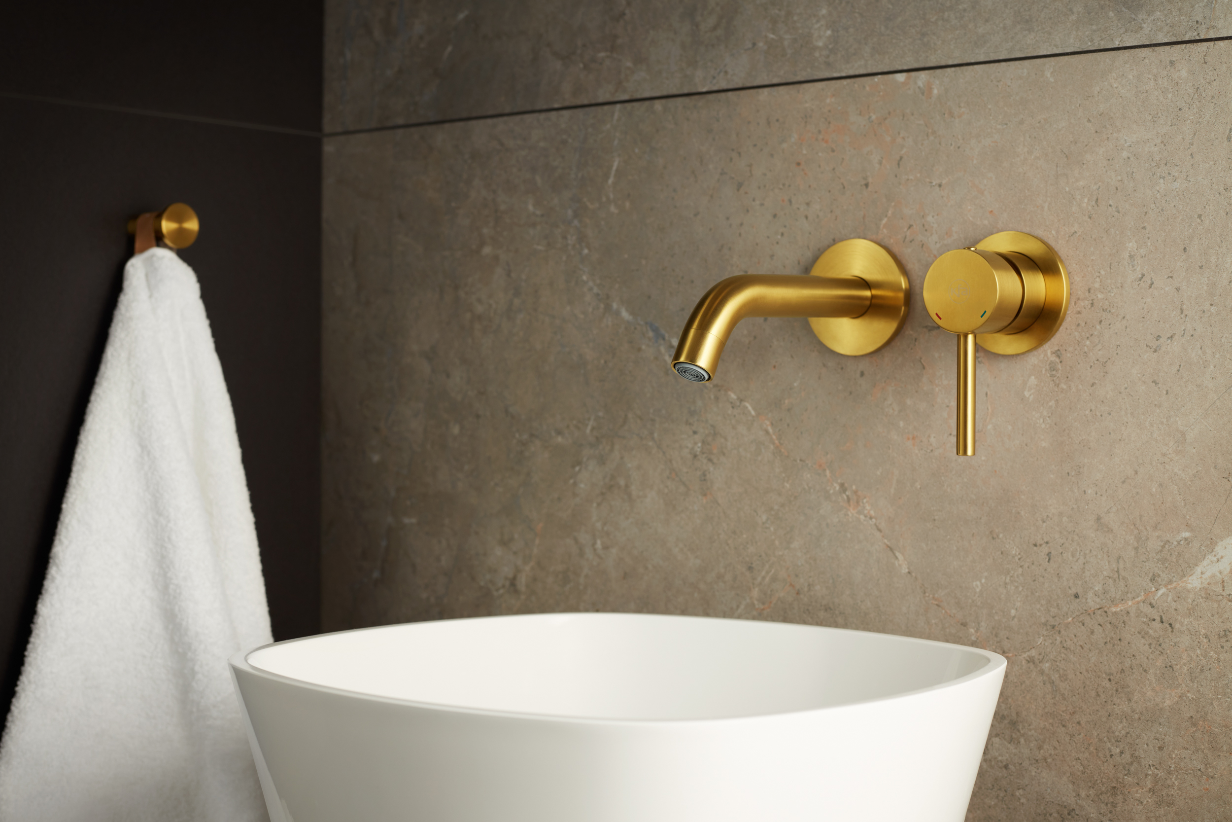 KFA Armatura Moza Gold bateria umywalkowa podtynkowa złoty szczotkowany 5039-810-31