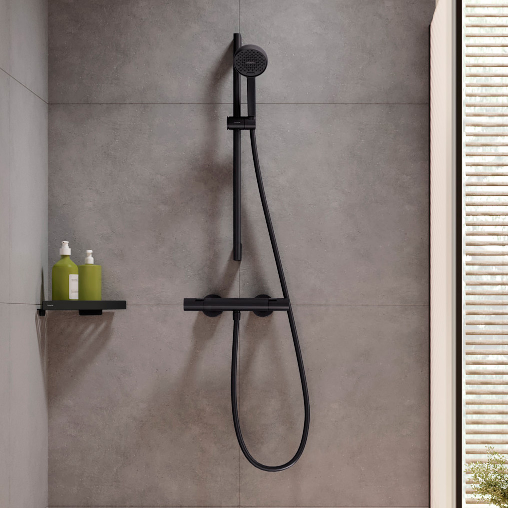 Hansgrohe Activera Select S zestaw prysznicowy ścienny termostatyczny czarny 28876670 - Wysyłka w 24h