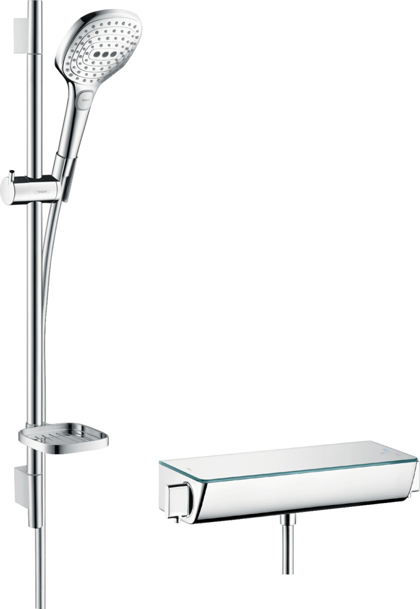 Hansgrohe Raindance Select E zestaw prysznicowy ścienny termostatyczny biały/chrom 27038400