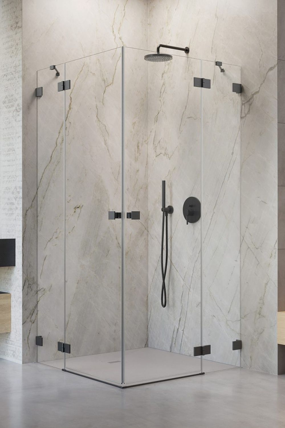 Radaway Essenza Pro Brushed Gunmetal KDD kabina prysznicowa część prawa 90x90 cm kwadratowa gunmetal szczotkowany/szkło przezroczyste ...