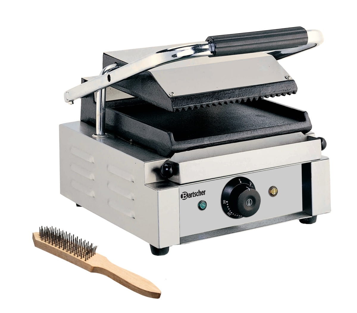 Grill kontaktowy pojedynczy gładko-ryflowany 1800W Bartscher