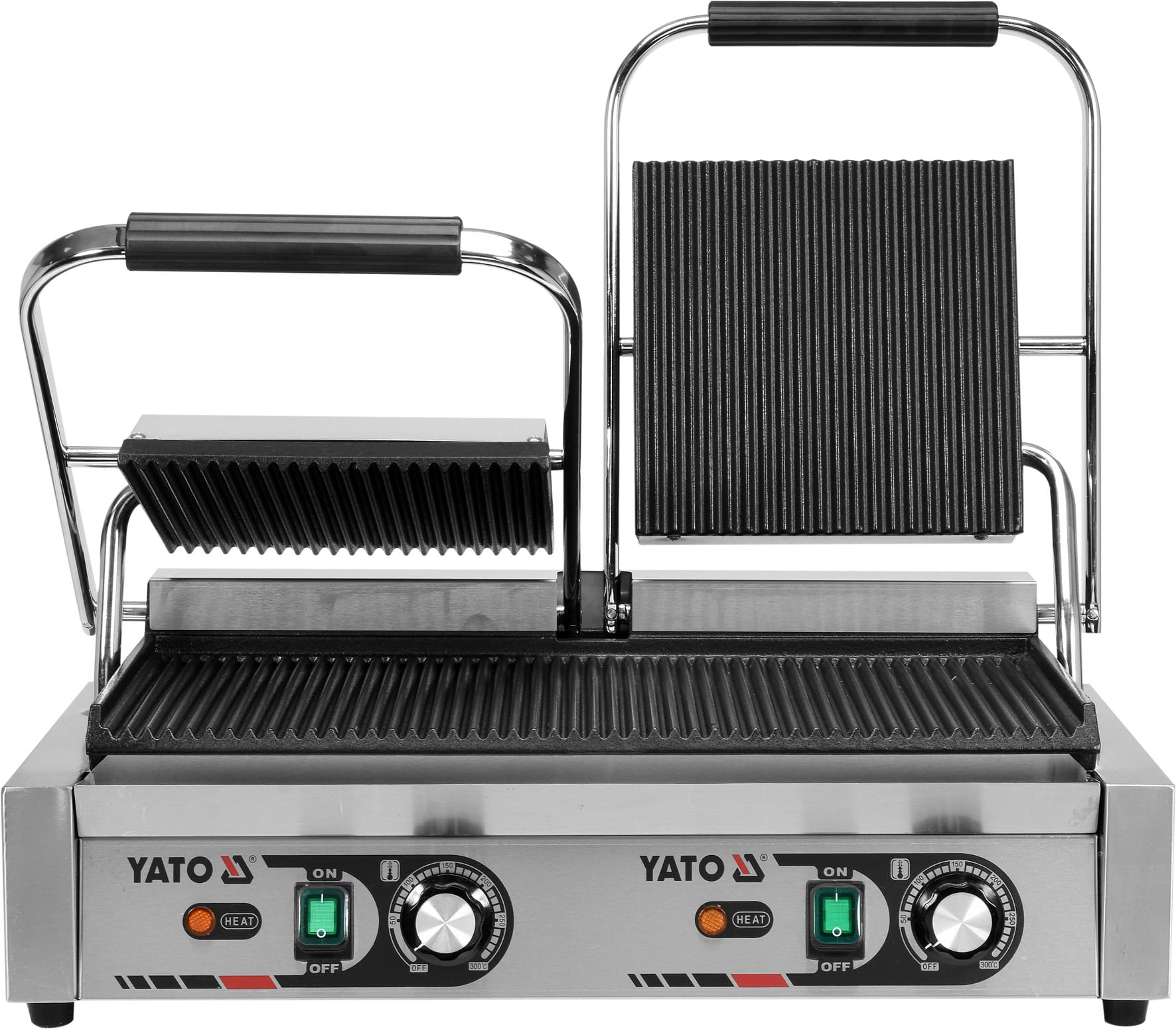 Podwójny grill kontaktowy ryflowany 3600 W
