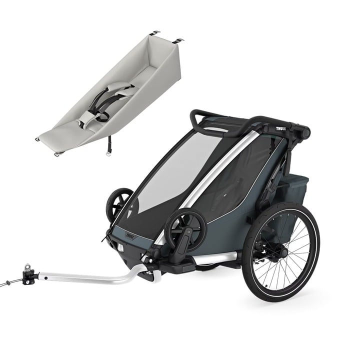 Thule Chariot Cross wersja 2 single - przyczepka dla jednego dziecka + leżaczek niemowlęcy-Dark Slate