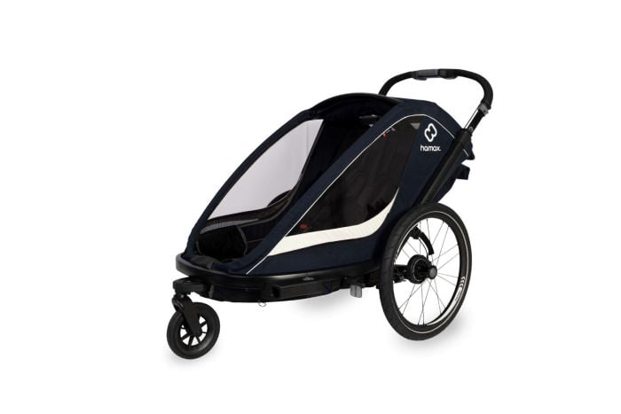 Hamax Breeze - podwójna przyczepka rowerowa-Navy/Cream