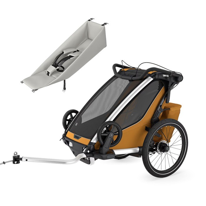 Thule Chariot Sport wersja 2 single - przyczepka dla jednego dziecka + leżaczek niemowlęcy-Natural Gold