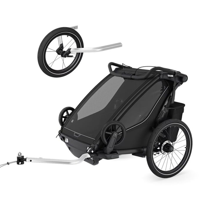 Thule Chariot Sport wersja 2 double - przyczepka rowerowa dla jednego lub dwójki dzieci + zestaw do joggingu-Black