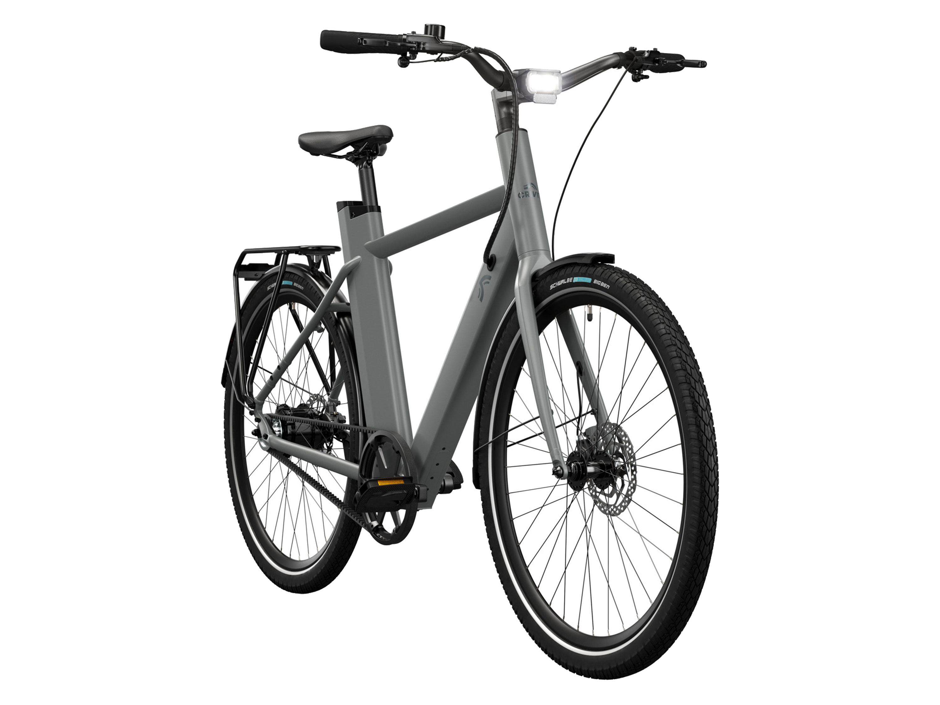 Crivit Rower miejski elektryczny X.3 Gates z napędem na pasku, 355 Wh Ash Grey