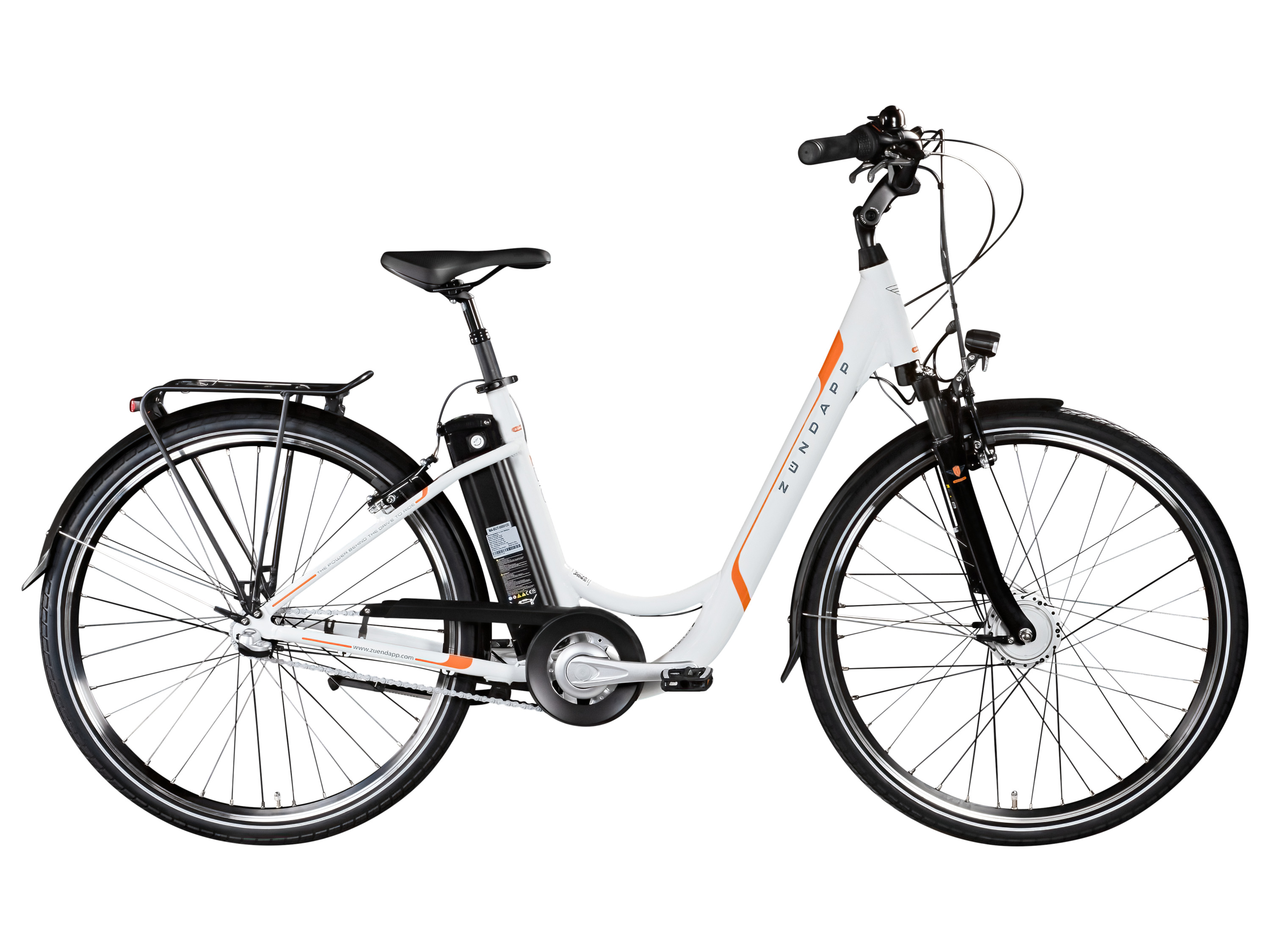 Zündapp Rower elektryczny miejski »Z510«, 28 cali biały pomarańczowy