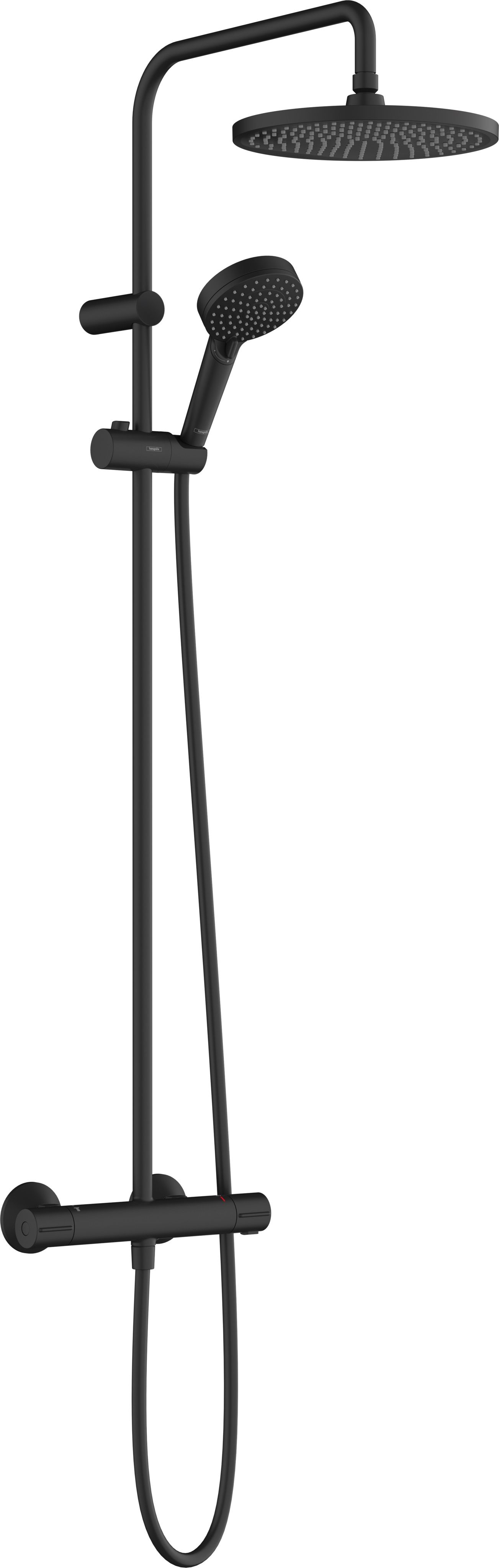 Darmowa Dostawa - Zestaw wannowo-prysznicowy ścienny termostatyczny z deszczownicą czarny Hansgrohe Vernis Blend 26426670