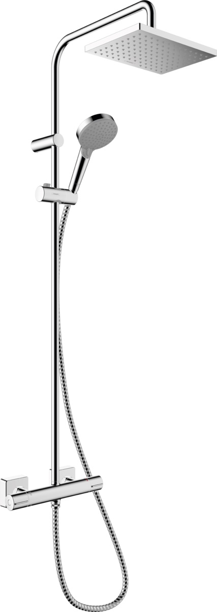 Darmowa Dostawa - Zestaw prysznicowy ścienny termostatyczny z deszczownicą chrom Hansgrohe Vernis Shape 26286000