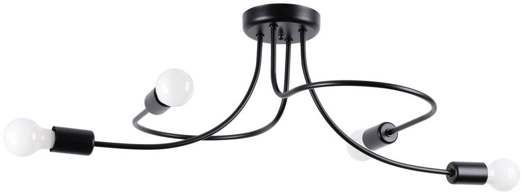 Darmowa Dostawa - Lampa podsufitowa 4x15 W czarna Sollux Lighting Levar SL1455