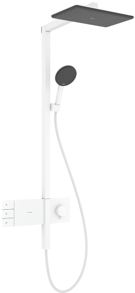 Darmowa Dostawa - Zestaw prysznicowy ścienny termostatyczny z deszczownicą biały Hansgrohe Raindance Alive Q 24591700