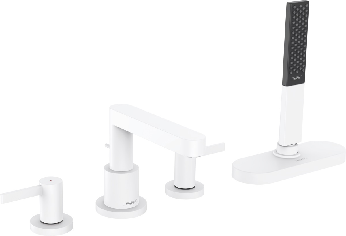 Darmowa Dostawa - Bateria wannowo-prysznicowa nawannowa biała Hansgrohe Finoris 76444700