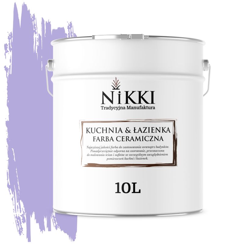 Farba Ceramiczna do Kuchni i Łazienki Zmywalna NIKKI Wrzosowy H2743 Głęboki Mat 10L