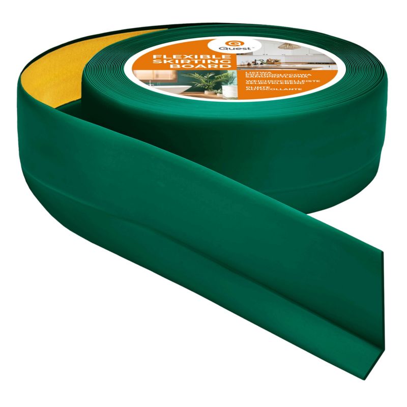 Listwa przypodłogowa PCV 50x20 mm QUEST, samoprzylepna elastyczna, miękka listwa podłogowa, cokołowa - 20m, zielony, 1 szt.