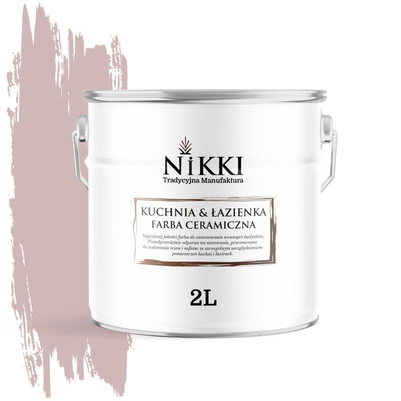 Farba Ceramiczna do Kuchni i Łazienki Zmywalna NIKKI Pudrowy róż H3250 Głęboki Mat 2L