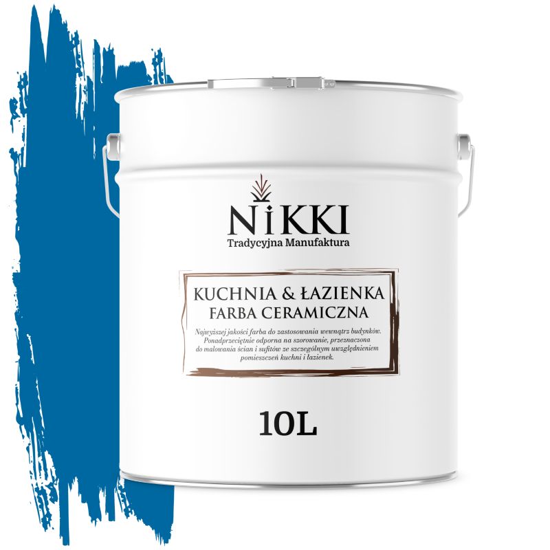 Farba Ceramiczna do Kuchni i Łazienki Zmywalna NIKKI Ciemny niebieski H0312 Głęboki Mat 10L
