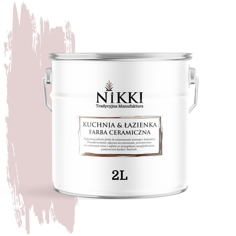 Farba Ceramiczna do Kuchni i Łazienki Zmywalna NIKKI Pudrowy róż jasny H3266 Głęboki Mat 2L