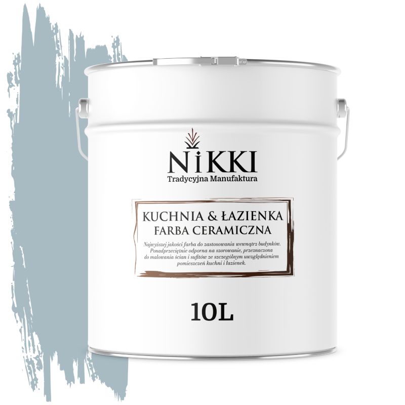 Farba Ceramiczna do Kuchni i Łazienki Zmywalna NIKKI Szary platynowy H0746 Głęboki Mat 10L