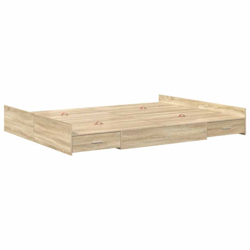 Rama łóżka WaszeMeble 160x200 cm Dąb sonoma drewno WM-3335279 1 szt.