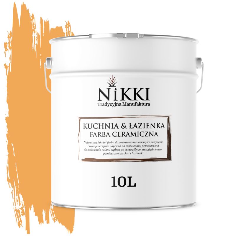 Farba Ceramiczna do Kuchni i Łazienki Zmywalna NIKKI Dyniowy H6345 Głęboki Mat 10L