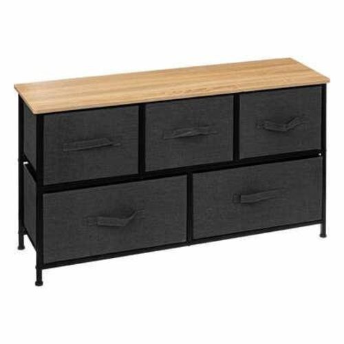 Komoda Tissa 5FIVE SIMPLY SMART komoda z szufladami 100 cm czarna na nóżkach nowoczesna do przedpokoju 1 szt.