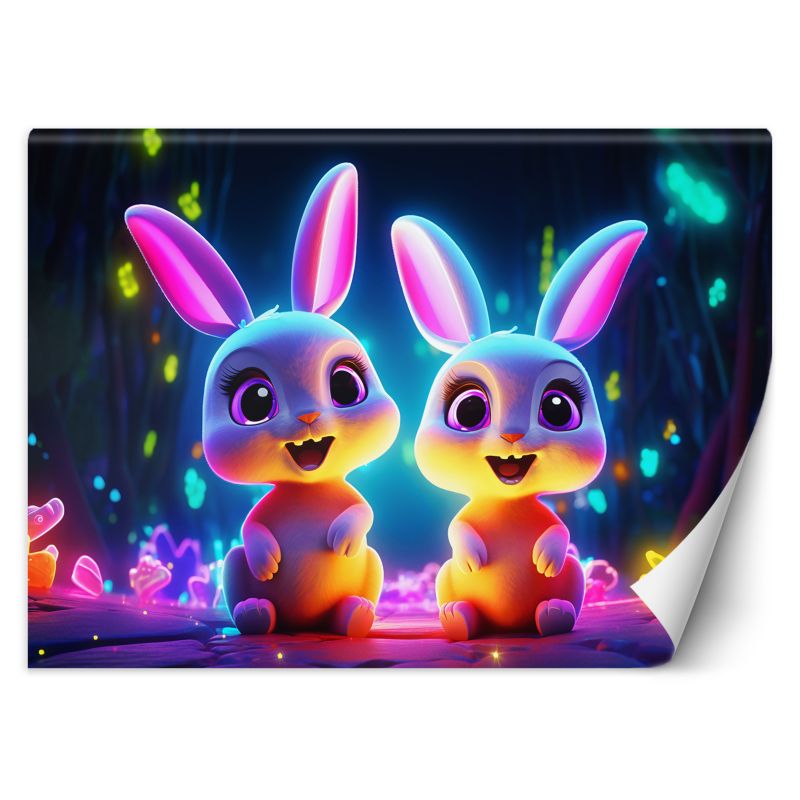 Fototapeta Feeby Para króliczków neon 450x315 1 szt