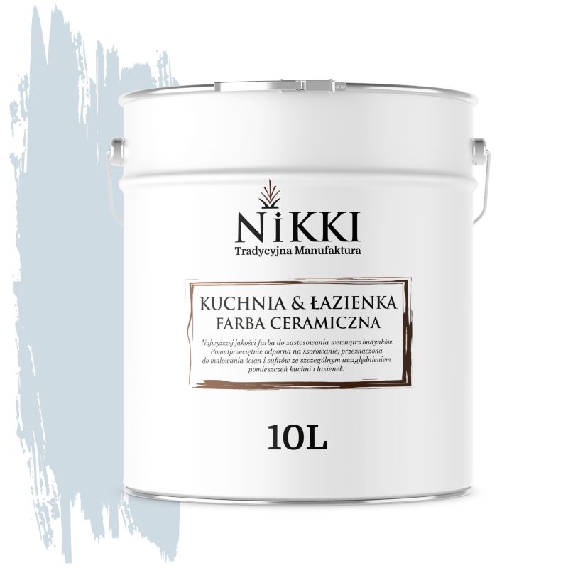 Farba Ceramiczna do Kuchni i Łazienki Zmywalna NIKKI Szary platynowy jasny H0668 Głęboki Mat 10L