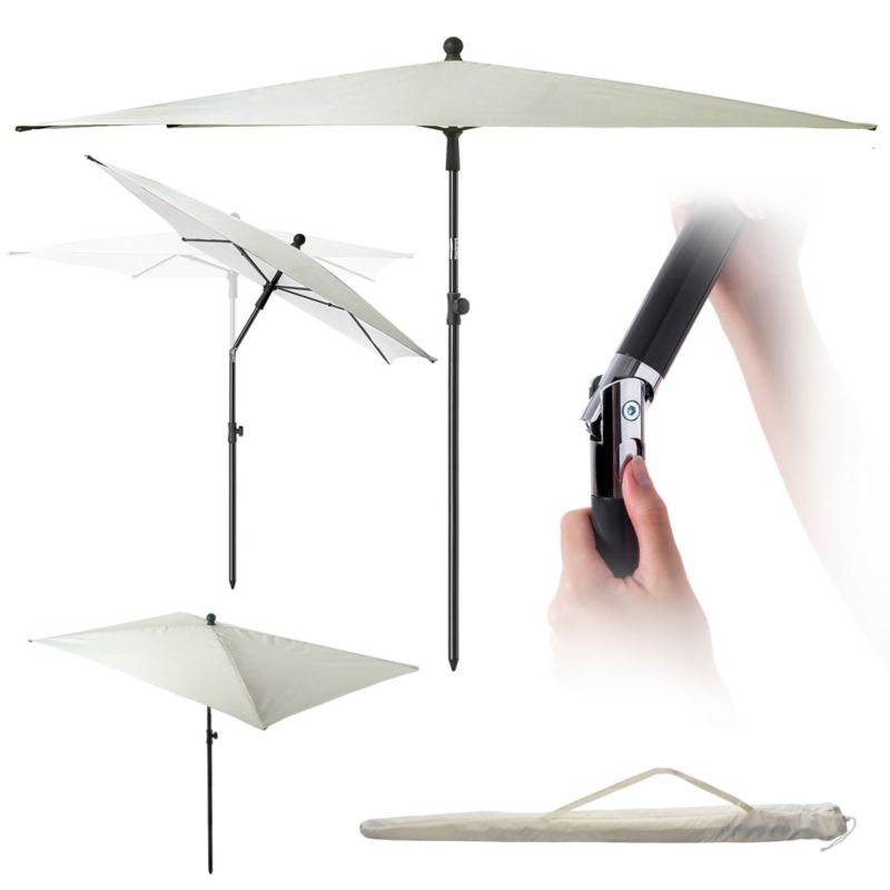 Parasol Balkonowy KADAX Ogrodowy Duży 210cm Składany Łamany Pokrowiec Prostokątny 1szt.