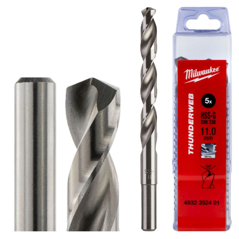 Wiertła do metalu Milwaukee HSS-G Thunderweb średnica 11 mm dł 142 mm 5szt