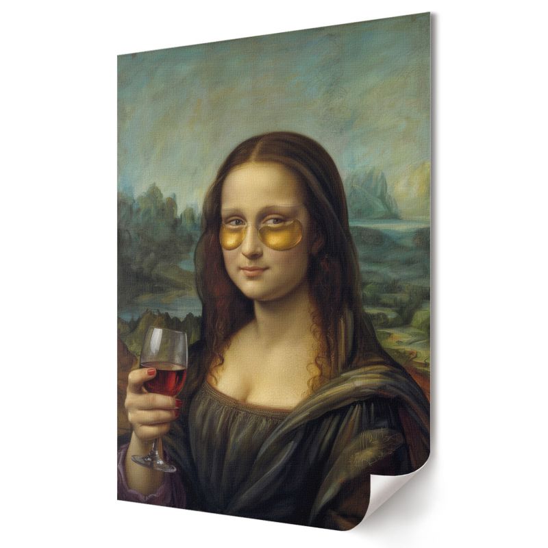 Plakat na ścianę Wallfluent Format A2 Mona Lisa z winem Artysta Adam Wójcik 1 szt.