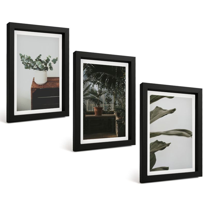Zestaw Obrazów 3 Częściowy ArtPrintCave Czarne Ramki 20x30 cm Dekoracja do Sypialni Rośliny doniczki rustykalnie 1 kpl.