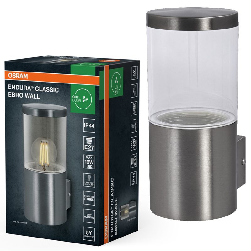 Kinkiet Ogrodowy Endura Osram Lampa Elewacyjna Zewnętrzna E27 Aluminium IP44 1 szt.