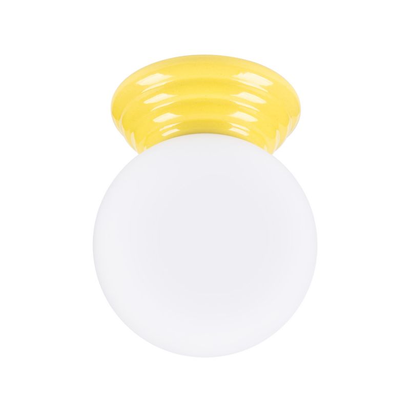 Lampa sufitowa ceramiczna szkliwiona Sollux Lighting ZORI żółto-biała 1xG9x8W IP44 - 1 szt