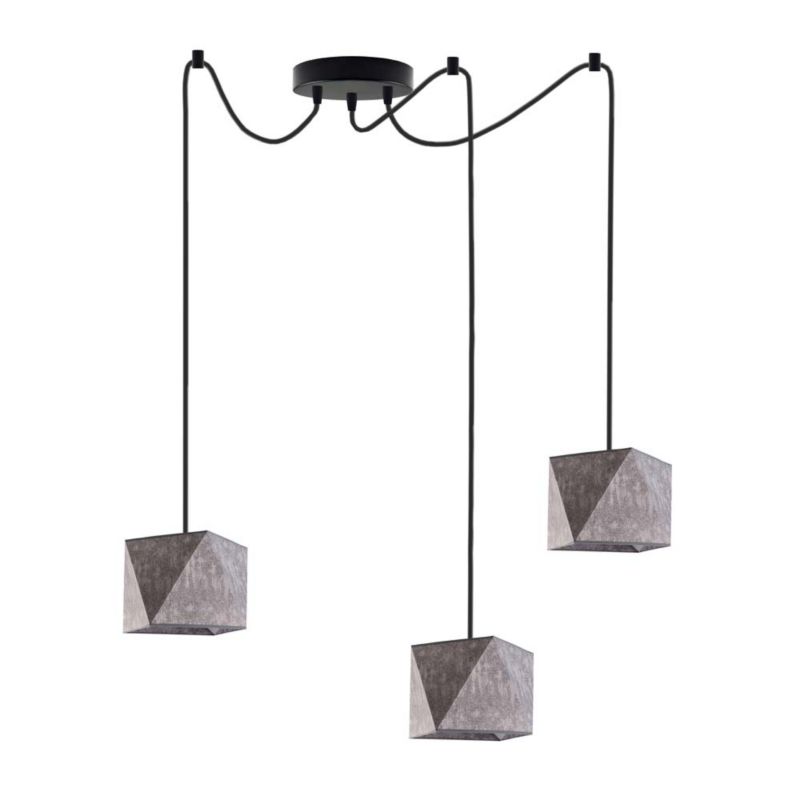 Lampa wisząca zwis Volta Light Factory żyrandol sufitowa pająk z abażurami diament Beton POP Z3 1szt.