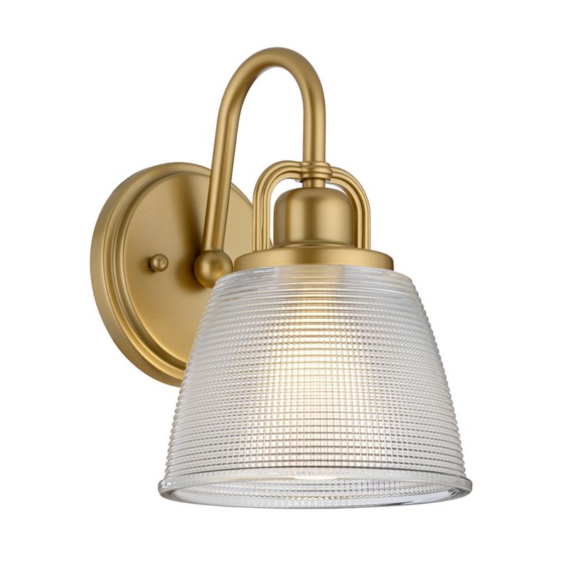 Kinkiet ścienny Quoizel Dublin naturalny mosiądz do łazienki 1 x G9 x 3W IP44 wym: 24,6 x 16,5 x 20 cm - 1 szt.