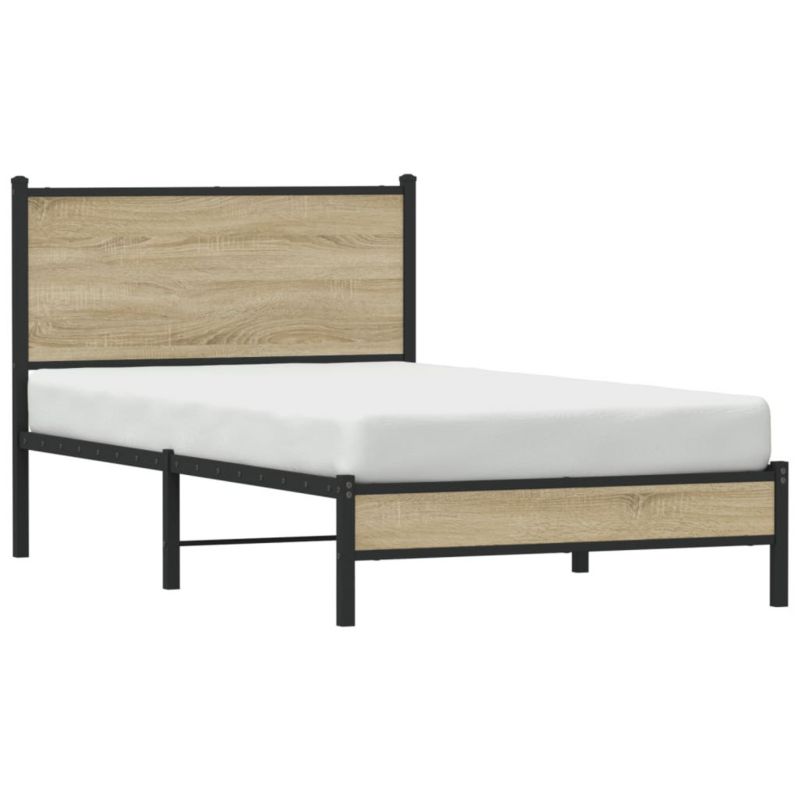 Łóżko metalowe WaszeMeble 100x200 cm dąb sonoma WM-4007863 1 szt.