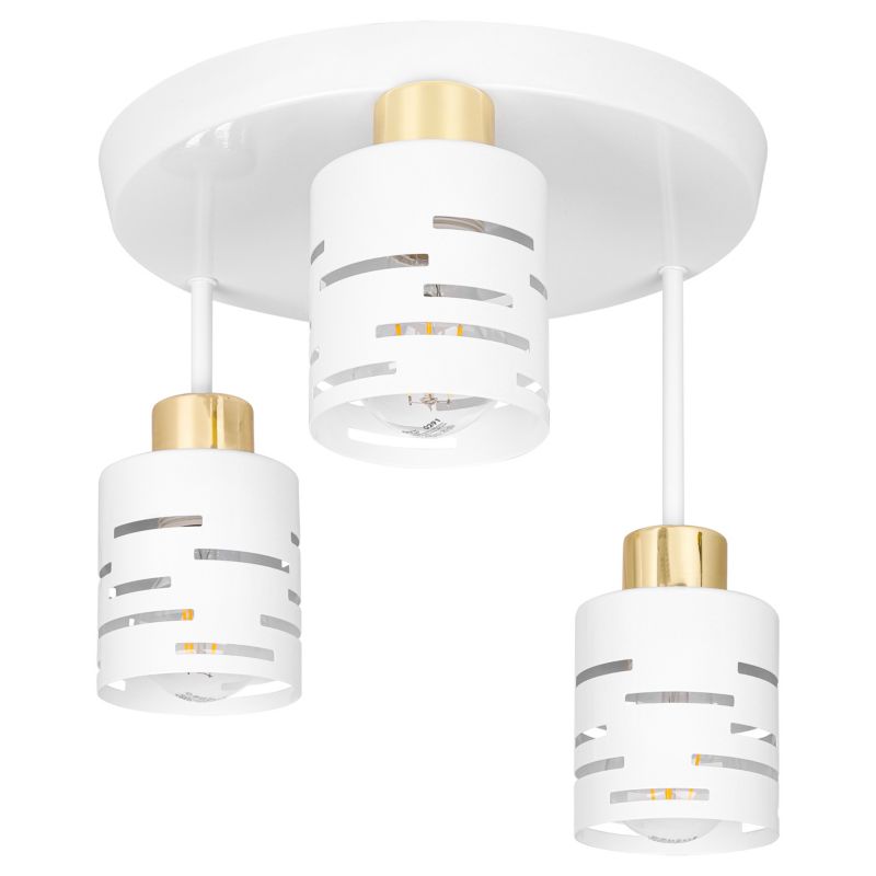 Lampa sufitowa 3 xE27 LED MasterLED Elen wisząca ruchoma biała złota oprawa kinkiet 1 szt.