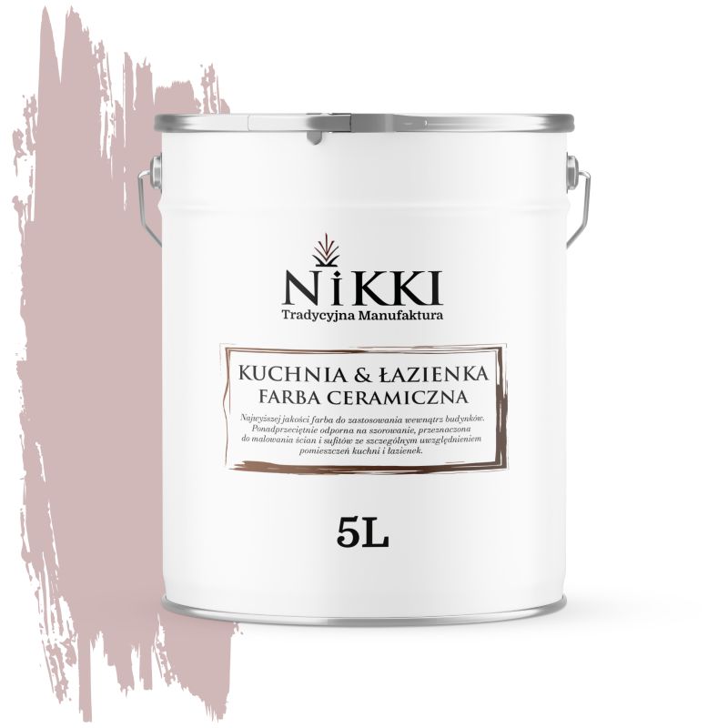 Farba Ceramiczna do Kuchni i Łazienki Zmywalna NIKKI Pudrowy róż H3250 Głęboki Mat 5L