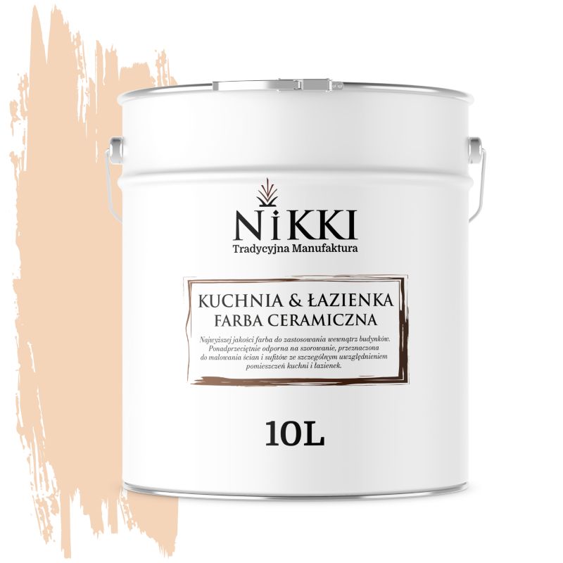 Farba Ceramiczna do Kuchni i Łazienki Zmywalna NIKKI Brzoskwiniowy jasny H6170 Głęboki Mat 10L