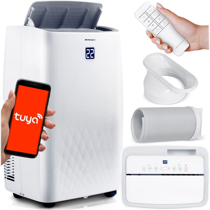 Klimatyzator przenośny Berdsen osuszacz z funkcją grzania 4kW 34l/24h 14000 BTU WiFi 1szt.
