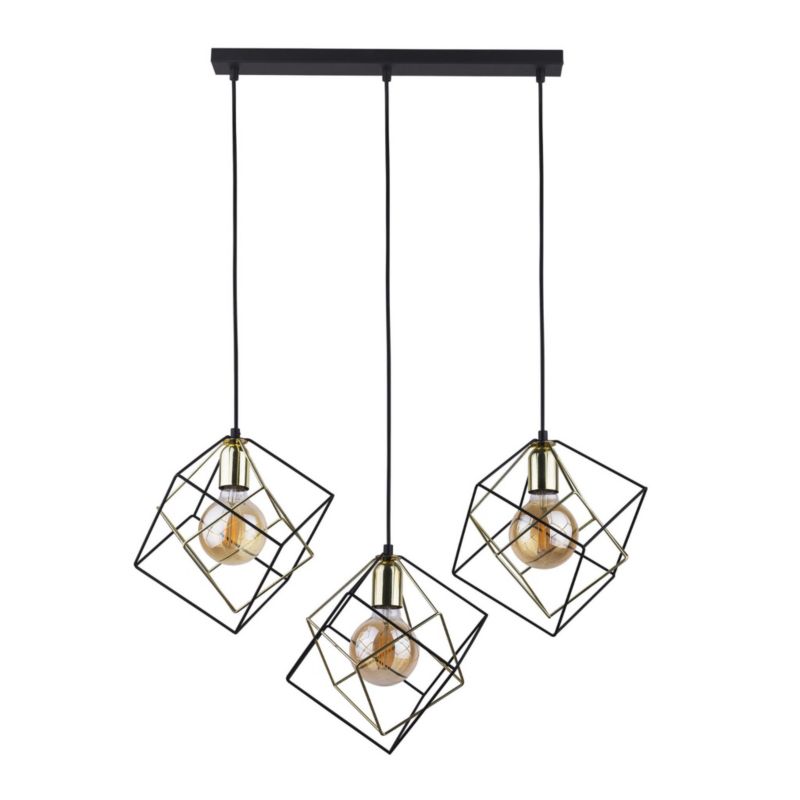 Lampa sufitowa wisząca TK-Lighting Alambre czarno-złota wym: 135 x 28 x 84 cm 3xE27 x 1 szt.