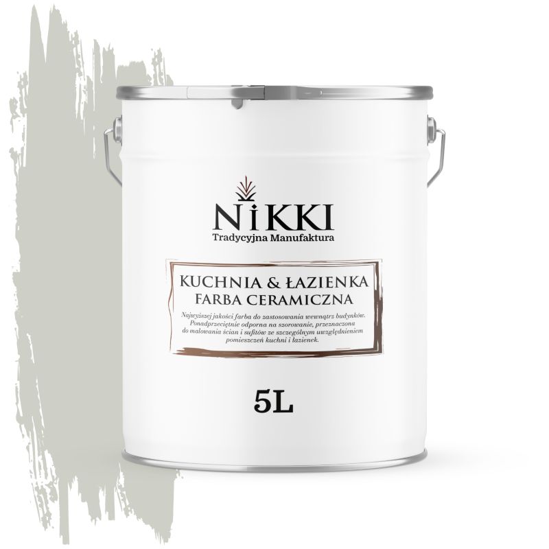 Farba Ceramiczna do Kuchni i Łazienki Zmywalna NIKKI Khaki jasny H1762 Głęboki Mat 5L
