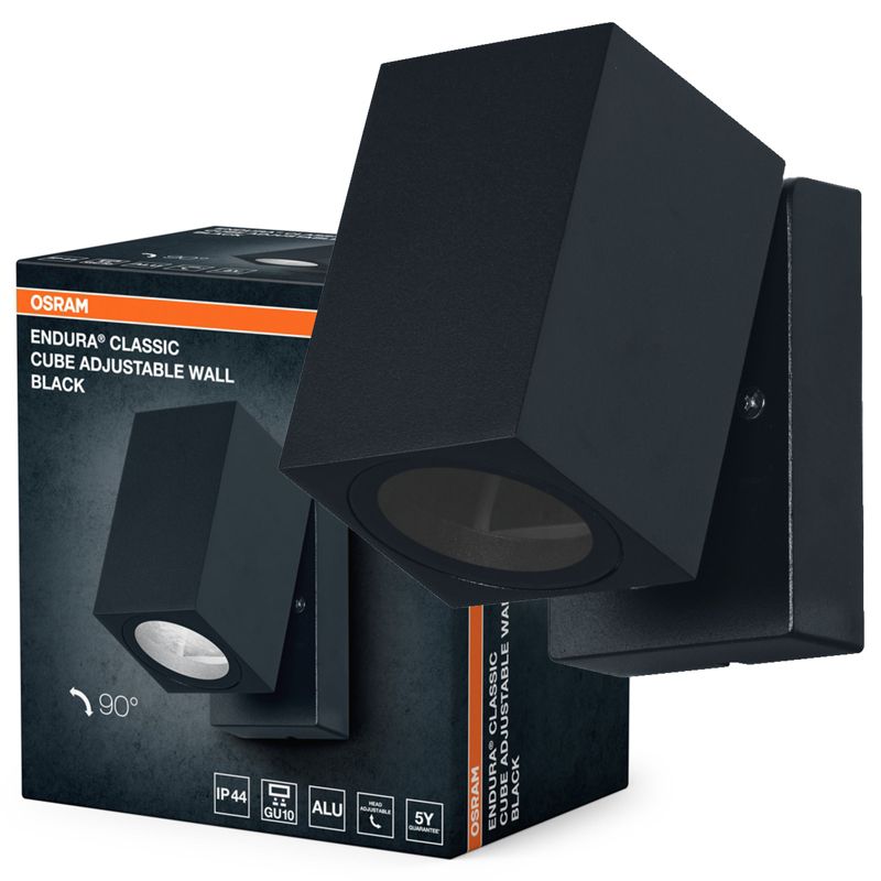 Kinkiet Ogrodowy Endura Osram Lampa Elewacyjna Zewnętrzna GU10 Czarny IP44 1 szt.