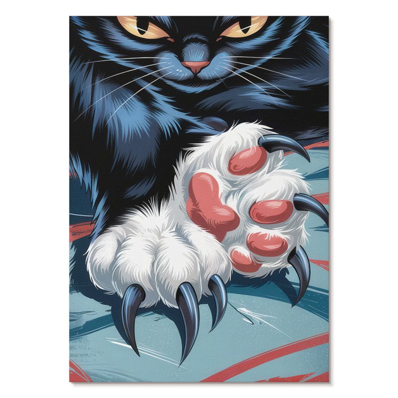 Nowoczesny Plakat na Płótnie Tulup 59,4,x84 cm (A1) Kot z pazurami Do biura, salonu, sypialni 1 szt.