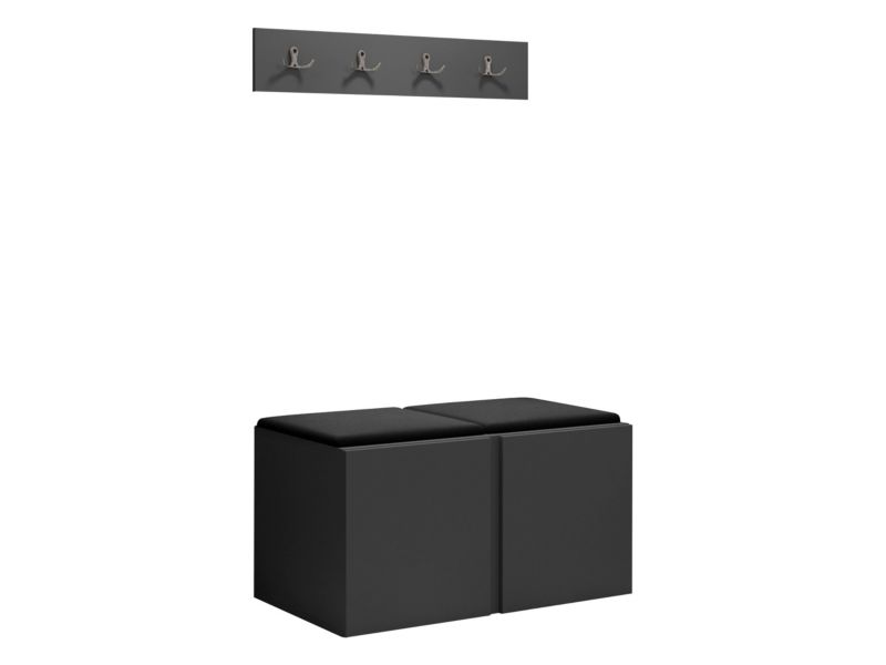 Garderoba MIRJAN 24 Orion VI grafit + czarny 1 kpl.