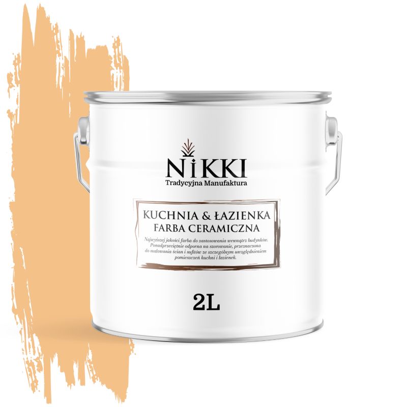 Farba Ceramiczna do Kuchni i Łazienki Zmywalna NIKKI Pomarańczowy jasny H5961 Głęboki Mat 2L