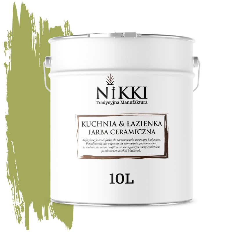 Farba Ceramiczna do Kuchni i Łazienki Zmywalna NIKKI Groszkowy ciemny H2437 Głębki Mat 10L