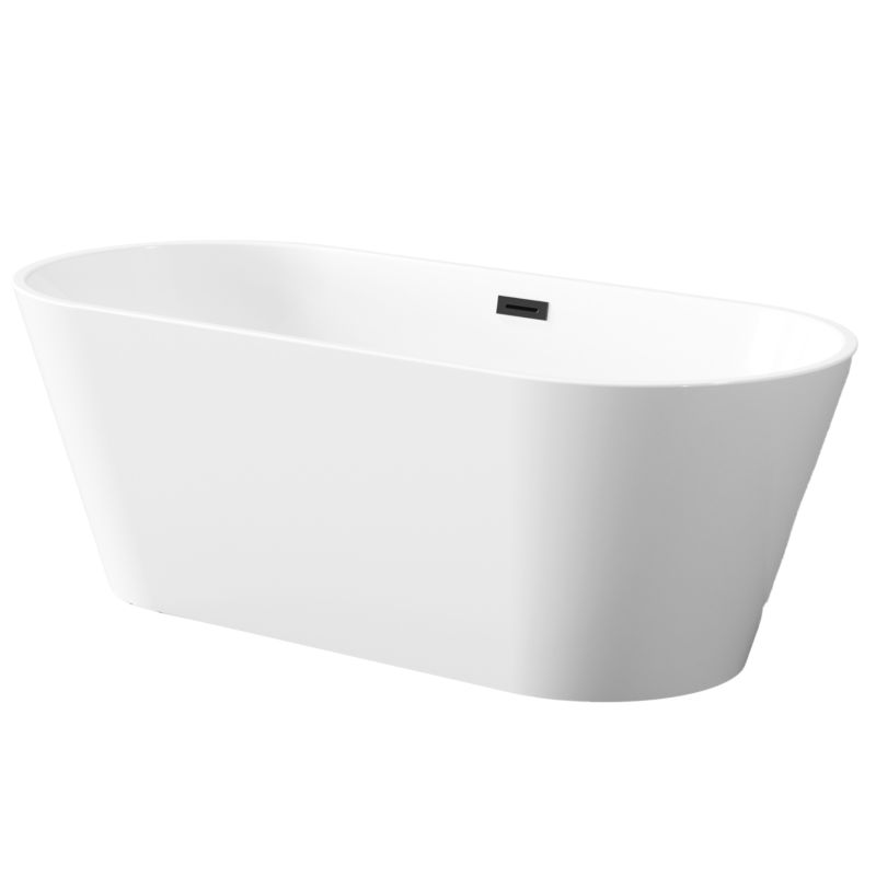 Wanna wolnostojąca Invena Limnos, 170 cm, w komplecie z syfonem i korkiem/odpływem w kolorze czarnym 1 szt.