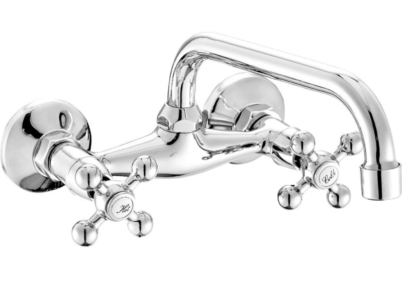 Bateria umywalkowa ścienna Kuchinox Stilo chrom dwuuchwytowa 1/2" ruchoma 1 szt.